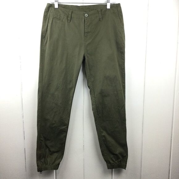 Roots Olive Green Zip Leg Cargo Style Pant 4 - Picture 1 of 14